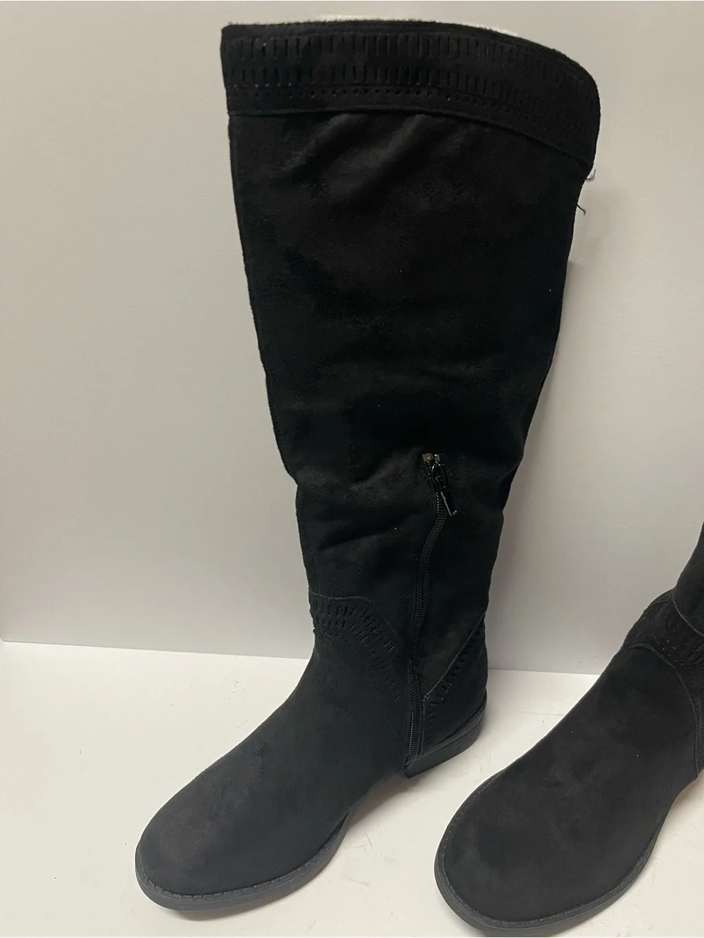 American Rag Women's Tamar Boots Black Micro Suede #kneehigh #suede